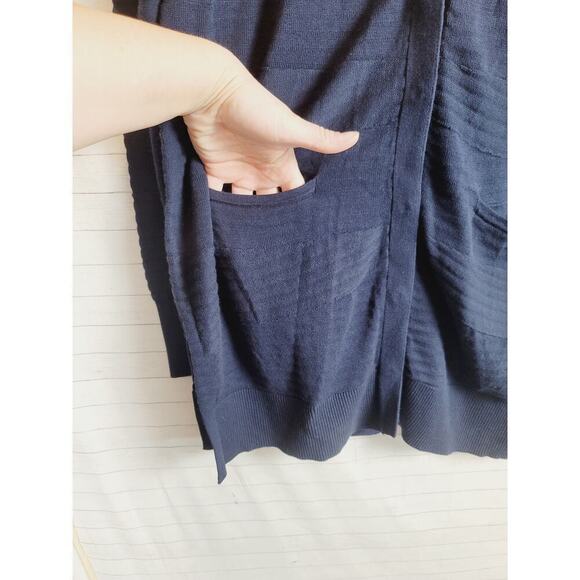 CAbi Classic Snap Cardigan Duster in Navy Blue, sz Small - Picture 2 of 15